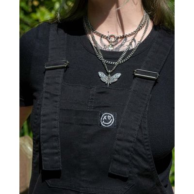 Foto van Rebel Romance | Tuinbroek Jet, effen zwart van stretch katoen