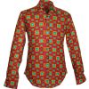 Afbeelding van Chenaski | Overhemd 70's, Tube met violet, regenboog vierkantjes