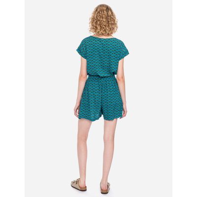 Foto van ATO Berlin | Retro shirt Leo met groen blauw abstracte print