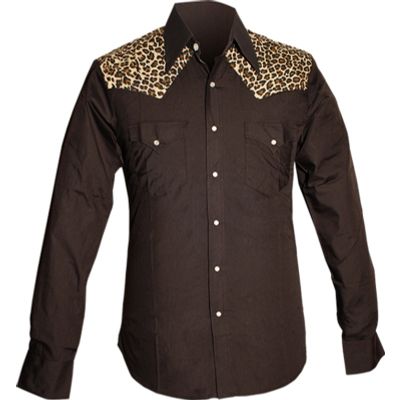 Foto van Chenaski | Rockabilly '50 cowboy overhemd, leopard black