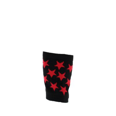 Foto van Zacharia | Korte vingerloze zwarte handschoenen met rode sterren