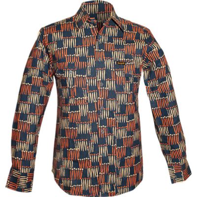 Chenaski | Worker overhemd, drum stick blue, creme rose