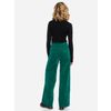 Afbeelding van ATO Berlin | Hoge taille broek Lacy met wijde pijpen, groen fluweel