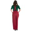 Afbeelding van Banned | Her Favourites burgundy pantalon met hoge taille en schouderbanden