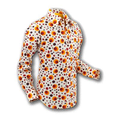 Chenaski | overhemd Seventies Dots and Spots Orange