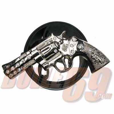 Foto van Bullet69 | Zware metalen revolver diamond riem buckle