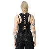 Afbeelding van Chemical Black | Gothic gilet top Rowena, harnasmodel met clips en veter-details
