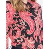 Afbeelding van ATO Berlin | Blouse Arabella, zwart rood paisley patroon