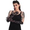 Afbeelding van Banned | Sybil lange zwarte kanten, Gothic handschoenen met vingers