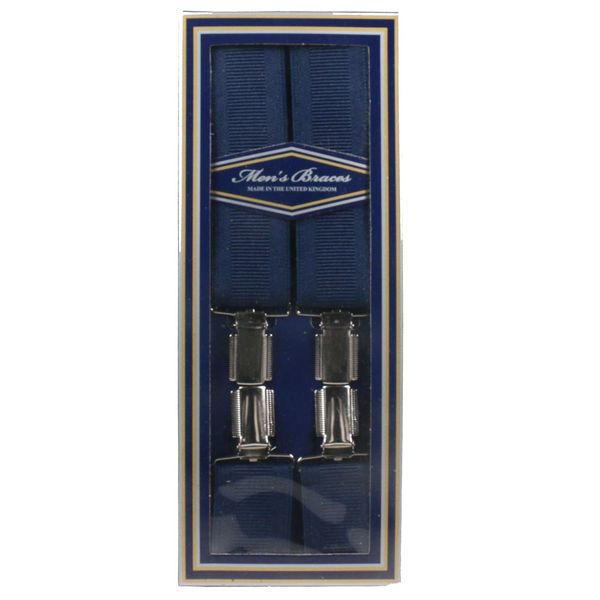 Bullet69 | Engelse Bretels donkerblauw 35 mm met 4 clips Bullet69 | Engelse Bretels donkerblauw 35 mm met 4 clips