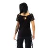 Afbeelding van Poizen Industries | Gothic top Blossom met korset hals detail en korte kanten mouwtjes