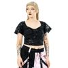 Afbeelding van Vixxsin | Gothic top, Shadowglass met diepe halslijn wijde mouwtjes en veter op de rug