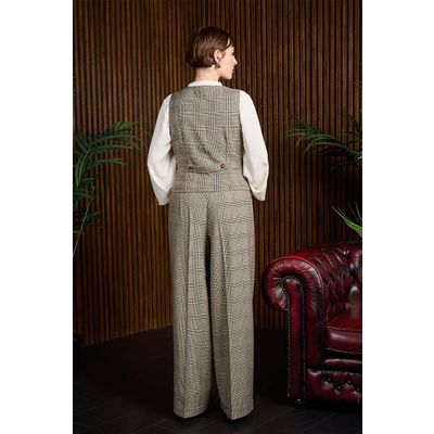Foto van Banned | Dames pantalon Ottavia, Prince of Wales bruine Schotse ruit