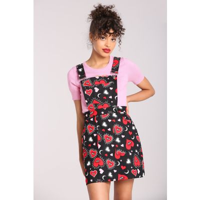 Foto van Hell Bunny | Jaren 80 Pinafore jurkje Kate Heart
