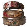 Afbeelding van Bullet69 | Leren riem, 38mm met American Flying eagle red flower