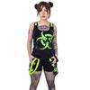 Afbeelding van Poizen Industries | Cyber korte broek Danger zone met fluor-groene straps en een zak