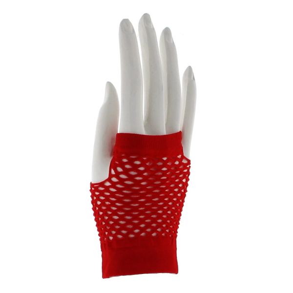 Flirt | Vingerloze fishnet handschoentjes rood