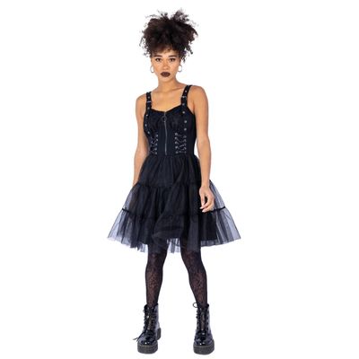 Foto van Vixxsin | Gothic punkjurkje Selkie, met korset detail gespjes en tutu rok