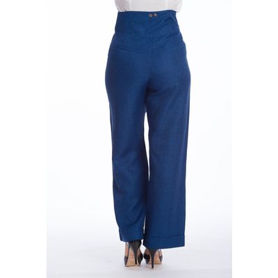 Foto van Banned | Blauwe tweed pantalon met hoge taille, Sassy