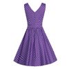 Afbeelding van Dolly and Dotty | Vintage stijl jurk May, paars met kleine witte polkadots print