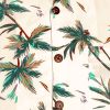 Afbeelding van Chenaski | Overhemd korte mouw, Palms gebroken wit, bruin groen