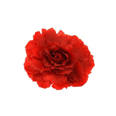 Foto van Zacharia | Grote platte rode roos op haarklip en broche