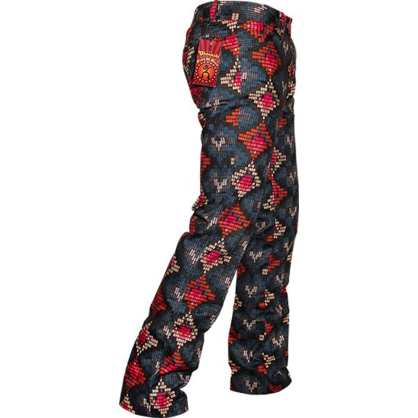 Chenaski | Retro pantalon recht model, snake blue pattern