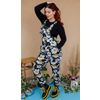 Afbeelding van Run & Fly | Tuinbroek lazy Daisy groen met grote madelief print
