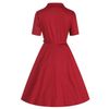 Afbeelding van Dolly and Dotty | Rockabilly jurk Penelope Scarlette rood, met korte mouw en riem