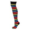 Afbeelding van Macahel | Overknee sokken 'New dark' Regenboog met zwarte top