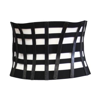 Foto van Zacharia | Gothic punk riem met PU-leren bandjes in ruitpatroon