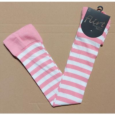 Flirt | Overknee sokken wit roze gestreept