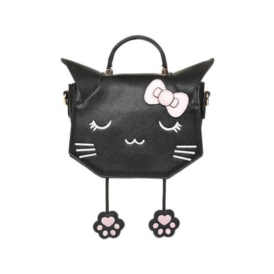 Foto van Banned | Handtas Meowgical Dreams met kattenpootjes