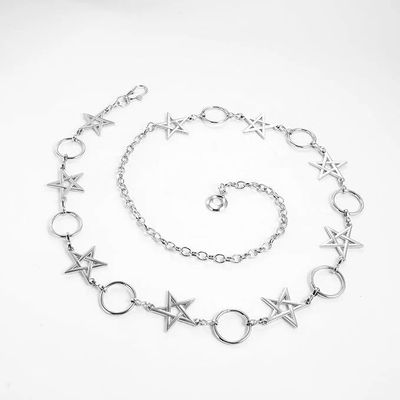 Foto van Zacharia | Pentacle en ringen Goth-heupketting met pentagram en klipsluiting