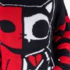 Afbeelding van Cupcake Cult | Half dead cat jumper, zwart rood gestreept 