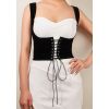 Afbeelding van Zacharia | Fluweel underbust corset met vetersluiting
