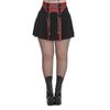 Afbeelding van Banned | Zwarte rok met rode schotse tartan en punky korset ketting