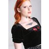 Afbeelding van Hell Bunny | Gothic top Lilith van zwart fluweel met Vampire roos