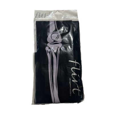 Foto van Flirt | Zwarte panty met skelet botten over het been