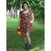 Afbeelding van Collectif | Skater jurk Zita met oranje pumpkins en zwarte katjes