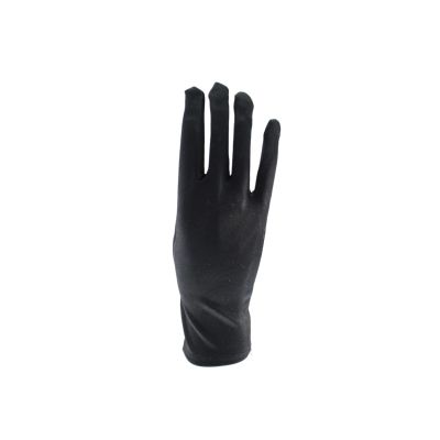 Zacharia | Korte zwarte satijn handschoenen
