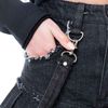 Afbeelding van Heartless | Mini rok punkstijl, Tiama zwarte denim en rode tartan