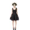 Afbeelding van Sinister | Gothic Lolita mini-jurk Rosie, zwart kant met zwart satijn