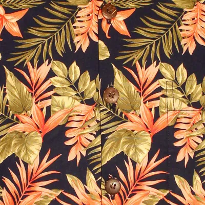 Foto van Chenaski | Overhemd korte mouw, jungle plants navy, groen roze