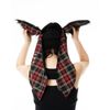 Afbeelding van Cup Cake Cult | Punk muts Bonnie met rode tartan konijnen oren en ketting
