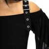 Afbeelding van Poizen Industries | Gothic top Addylin met korsetdetail en sierlijke mesh puntmouwen