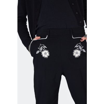 Foto van Jawbreaker | Rockabilly Western broek met gebloemde borduursels
