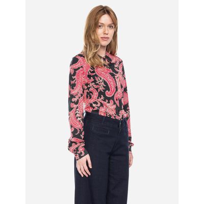 Foto van ATO Berlin | Blouse Arabella, zwart rood paisley patroon