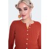 Afbeelding van Voodoo Vixen | Jaren 40 Retro cardigan oranje kabel-breisel