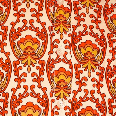 Foto van Chenaski | overhemd Seventies Wallpaper-Flower creme, oranje, mosterdgeel